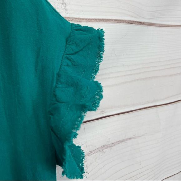 Umgee Button Front Tunic Top with Ruffled Sleeves - Picture 2 of 5